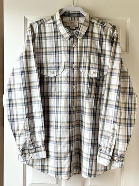 Filson Men’s Feather Cloth Button Down Shirt Plaid Multicolor Size XL